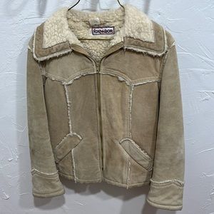 Vintage 1970s Leather and Wool Western Cut Jacket